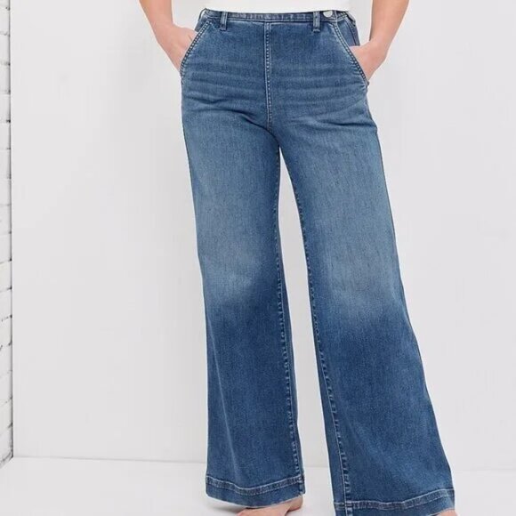 UpWest All-Day Wide-Leg Denim Trouser - SURF WASH / M (8-10) - Picture 1 of 6